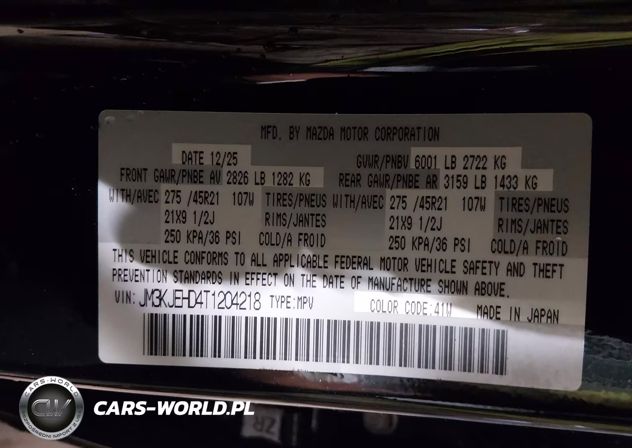 2026 Mazda Cx-70 3.3 Turbo Premium Plus VIN:JM3KJEHD4T1204218 - 9