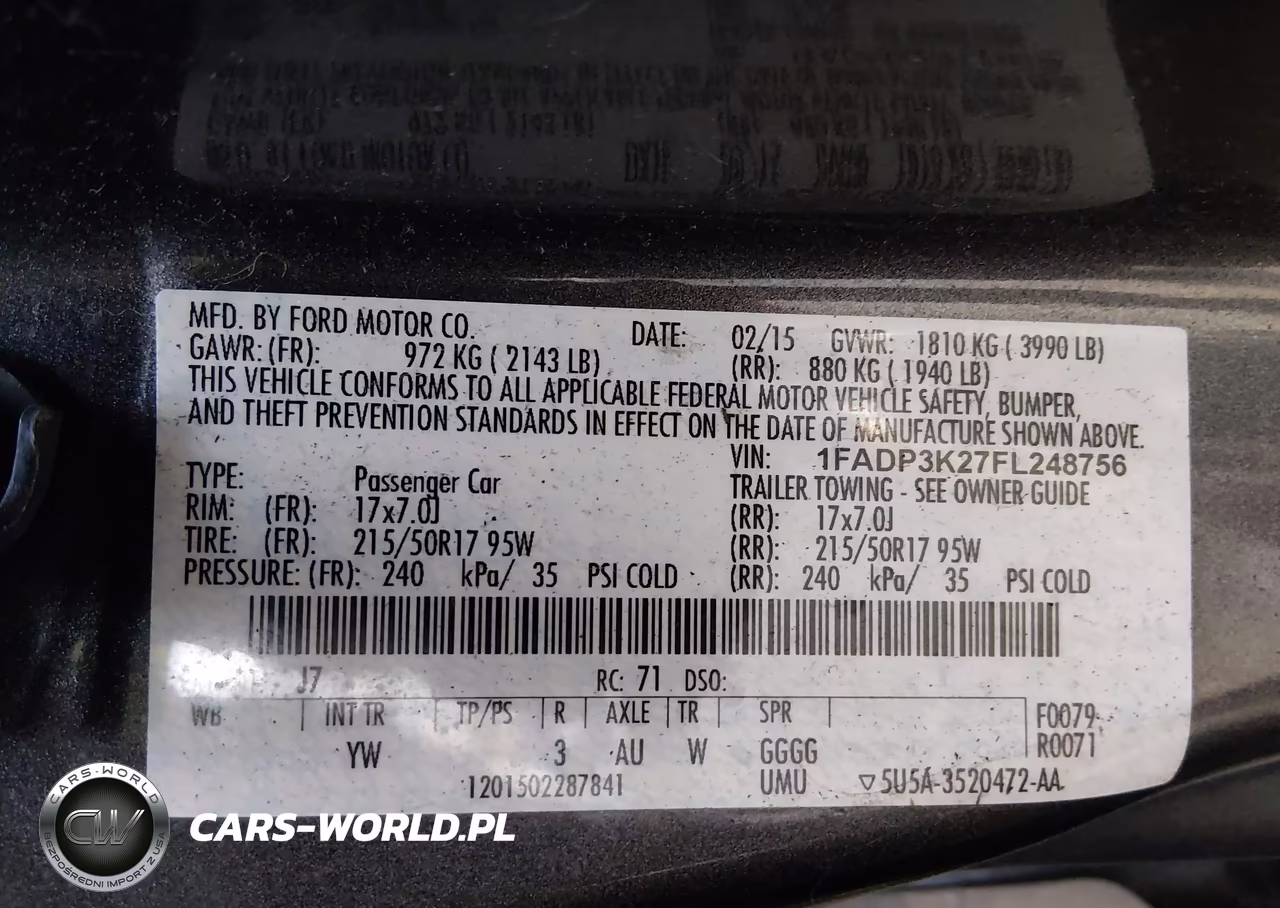 2015 Ford Focus Se VIN:1FADP3K27FL248756 - 9