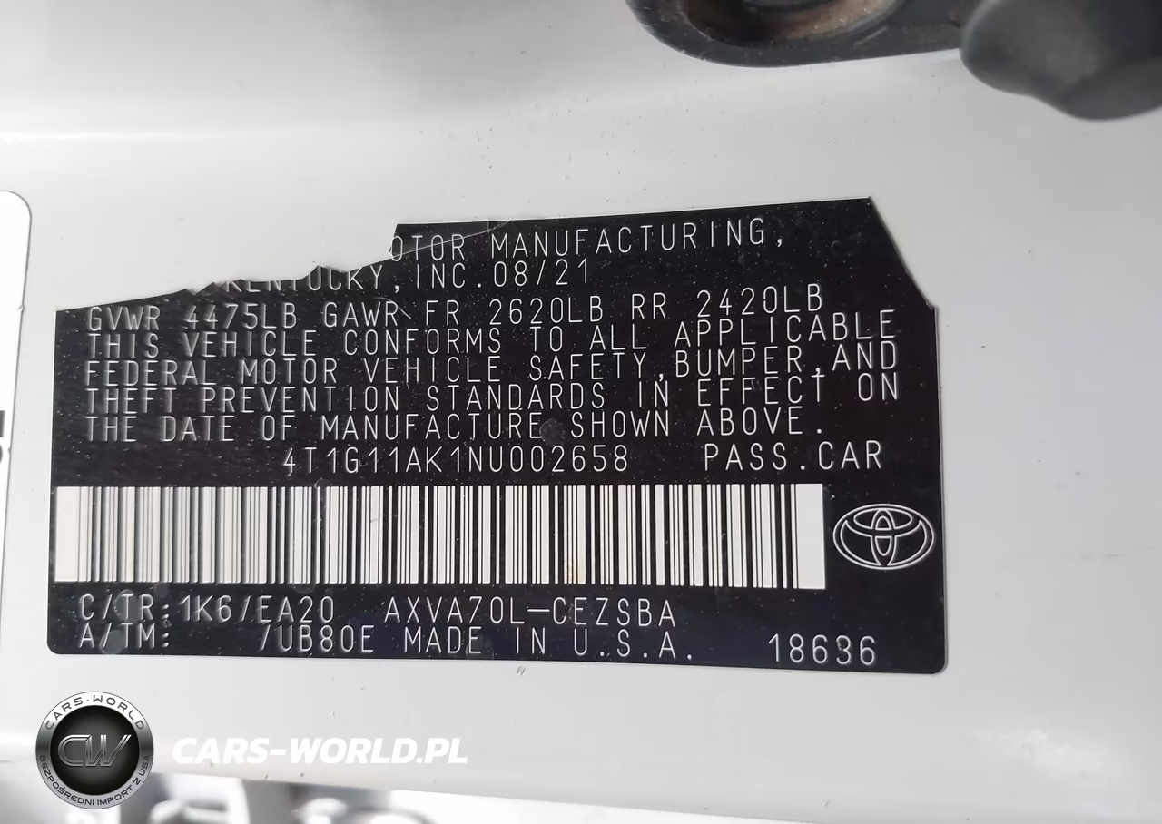 2022 Toyota Camry Se VIN:4T1G11AK1NU002658 - 9