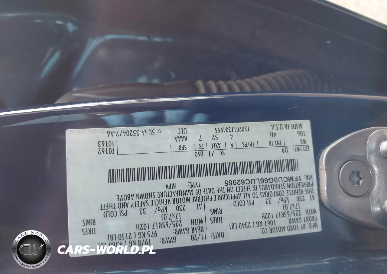 2020 Ford Escape Se VIN:1FMCU0G66LUC62965 - 9