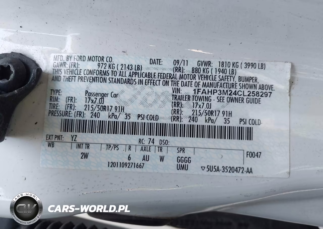 2012 Ford Focus Sel VIN:1FAHP3M24CL258297 - 9