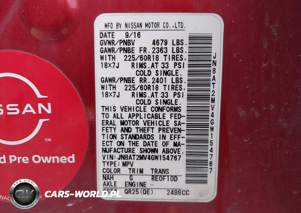 2016 Nissan Rogue Sl VIN:JN8AT2MV4GW154767 - 9