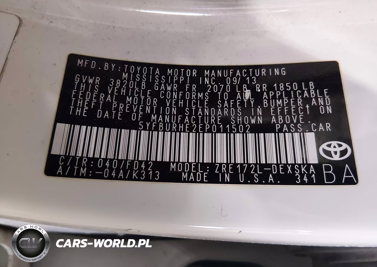2014 Toyota Corolla S Plus VIN:5YFBURHE2EP011502 - 9