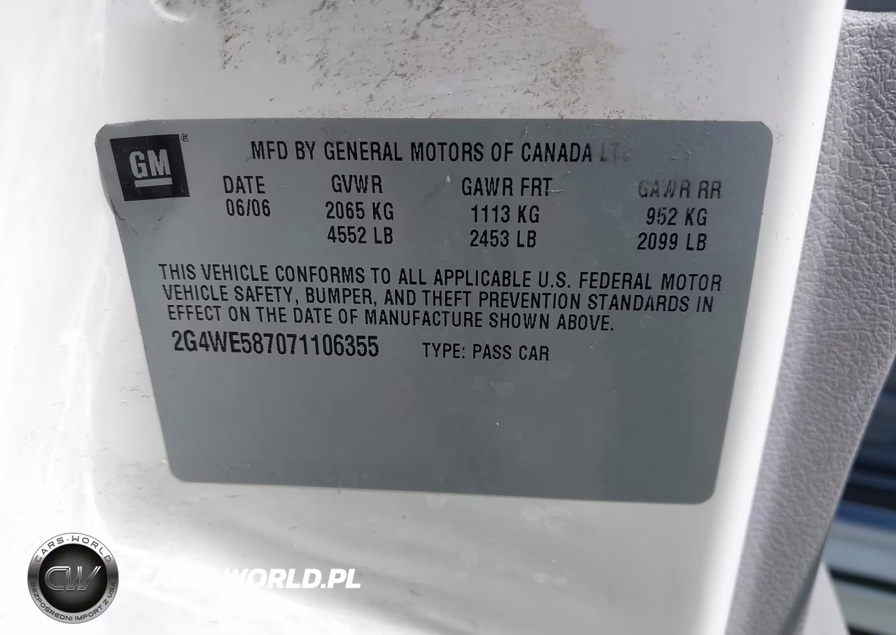 2007 Buick Lacrosse Cxs VIN:2G4WE587071106355 - 9