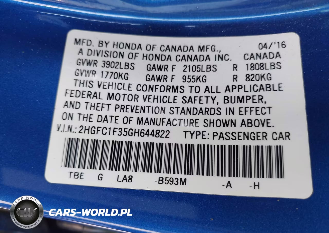 2016 Honda Civic Ex-T VIN:2HGFC1F35GH644822 - 9