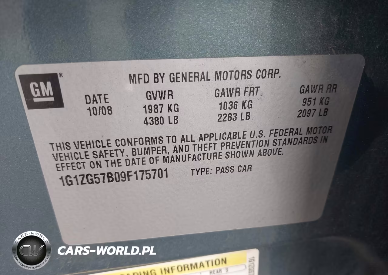2009 Chevrolet Malibu Ls VIN:1G1ZG57B09F175701 - 9
