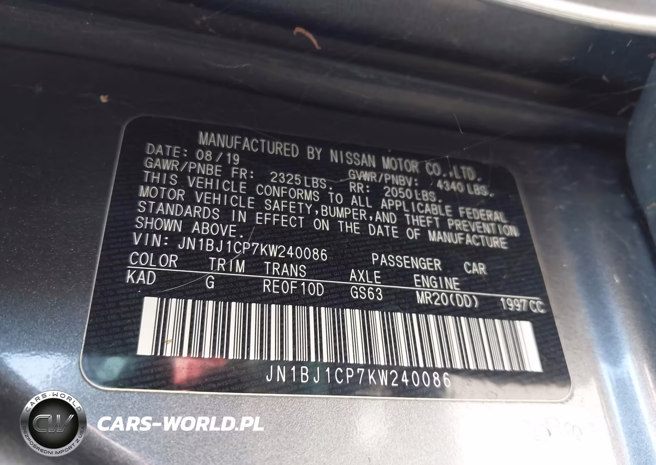 2019 Nissan Rogue Sport Sv VIN:JN1BJ1CP7KW240086 - 9