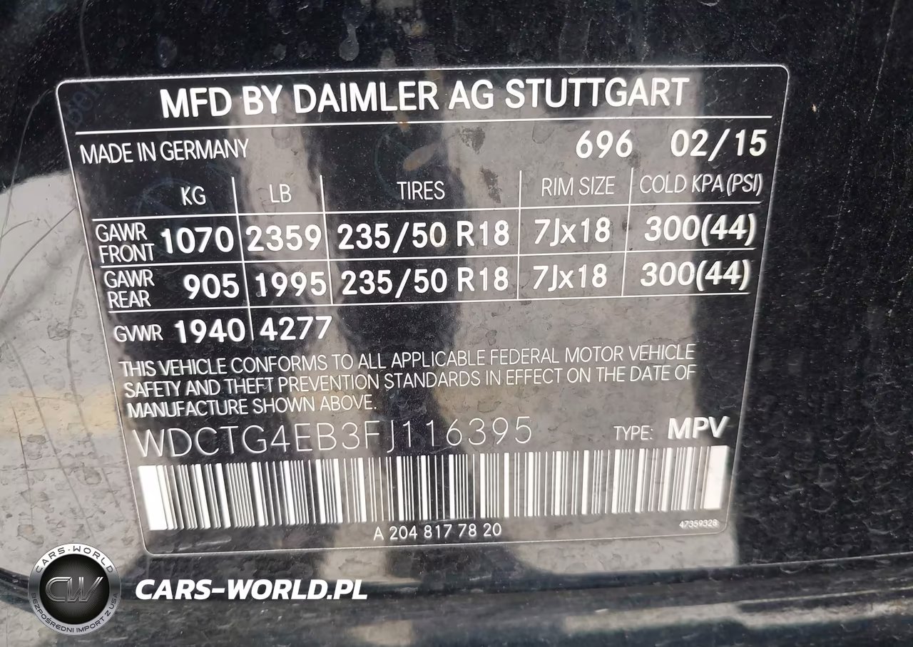 2015 Mercedes-Benz Gla 250 VIN:WDCTG4EB3FJ116395 - 9