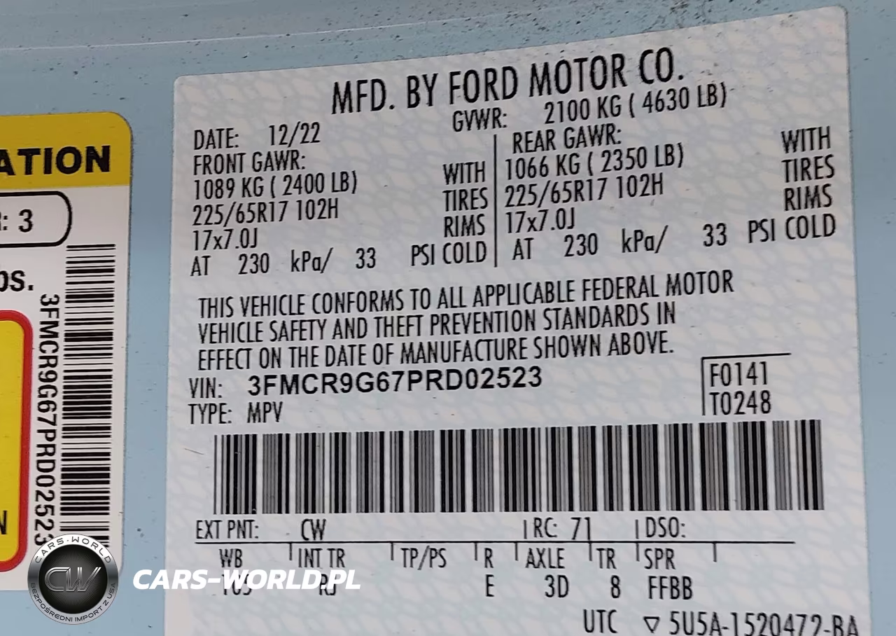 2023 Ford Bronco Sport Heritage VIN:3FMCR9G67PRD02523 - 9