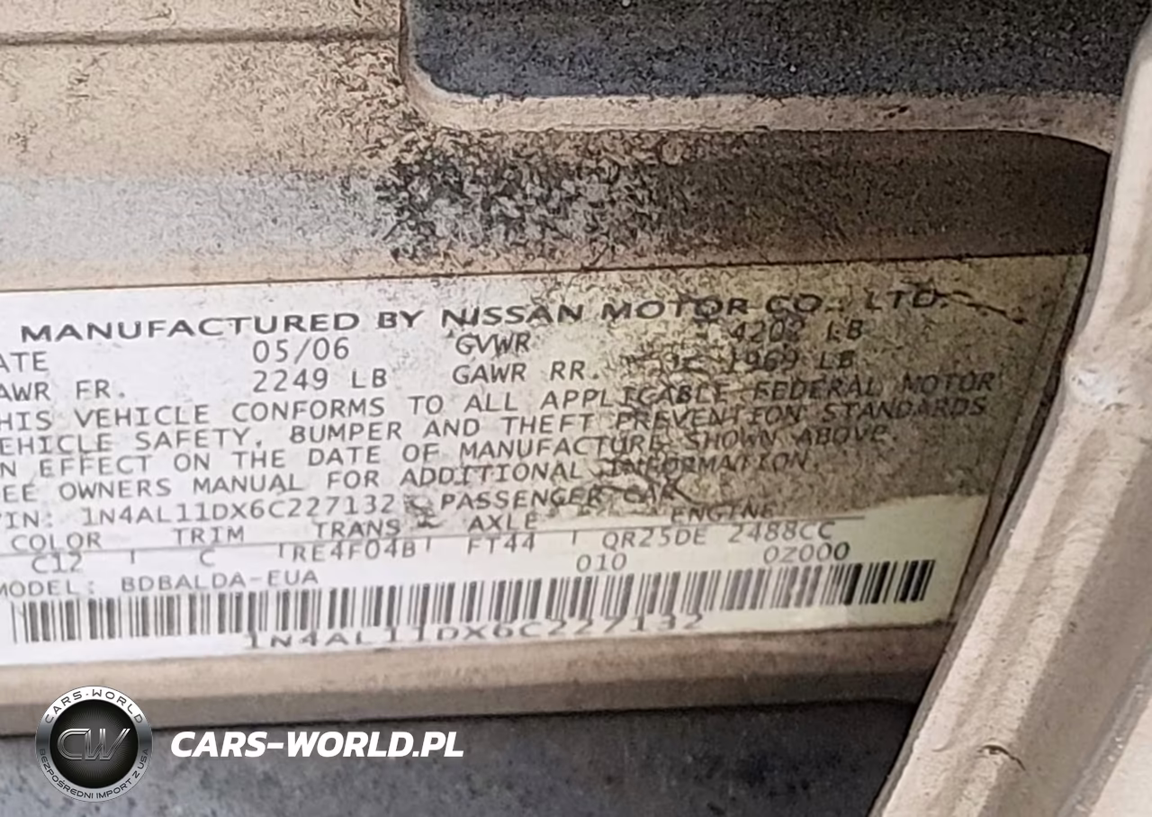 2006 Nissan Altima 2.5 S VIN:1N4AL11DX6C227132 - 9