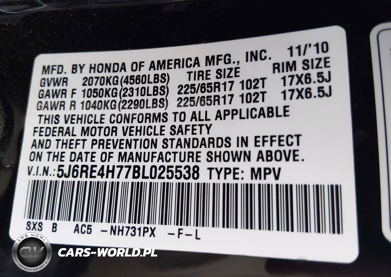 2011 Honda Cr-V Ex-L VIN:5J6RE4H77BL025538 - 9
