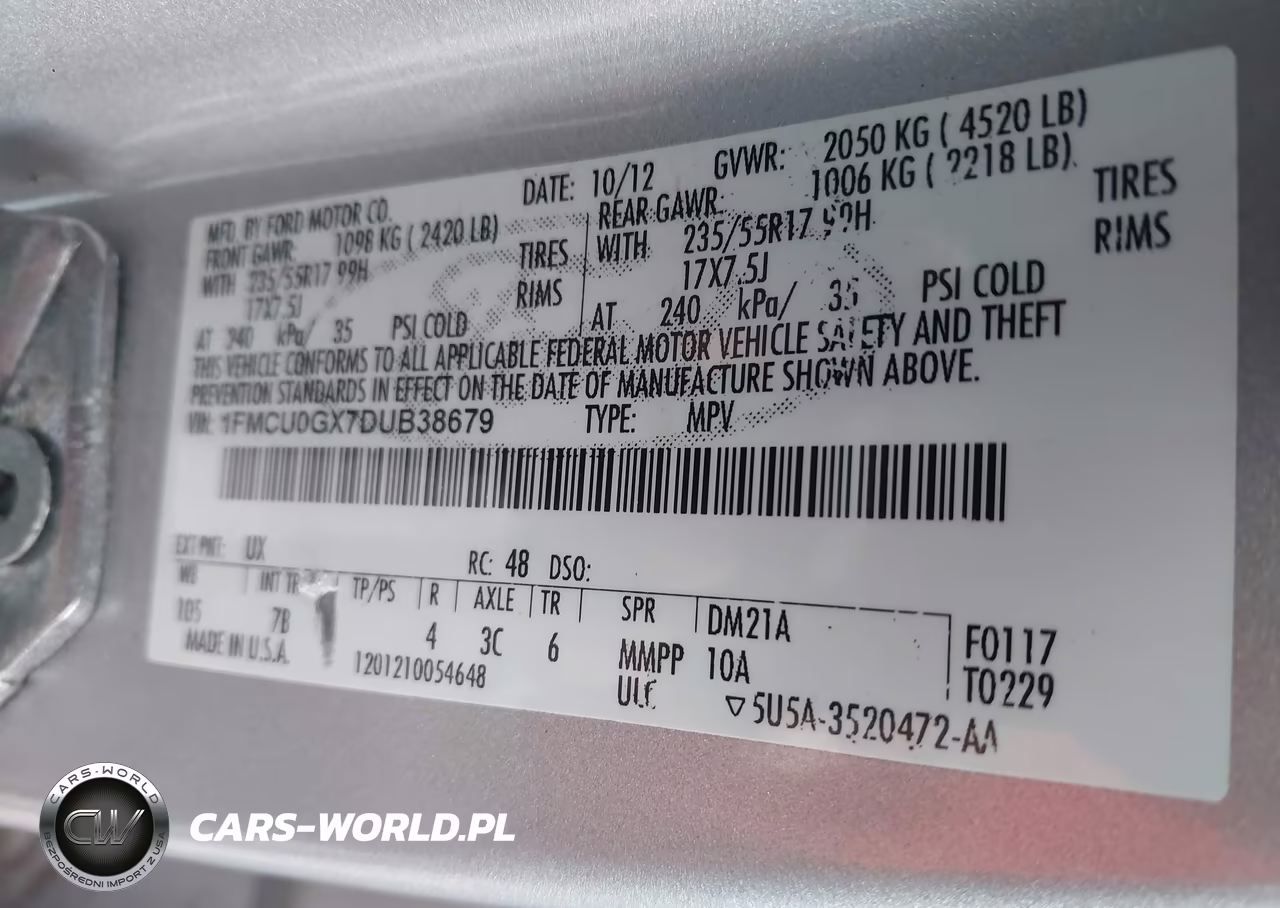 2013 Ford Escape Se VIN:1FMCU0GX7DUB38679 - 9