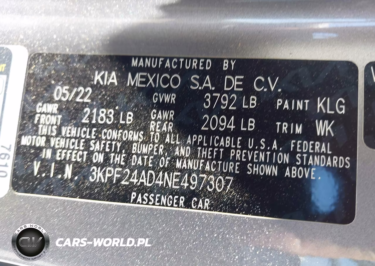 2022 Kia Forte Lxs VIN:3KPF24AD4NE497307 - 9
