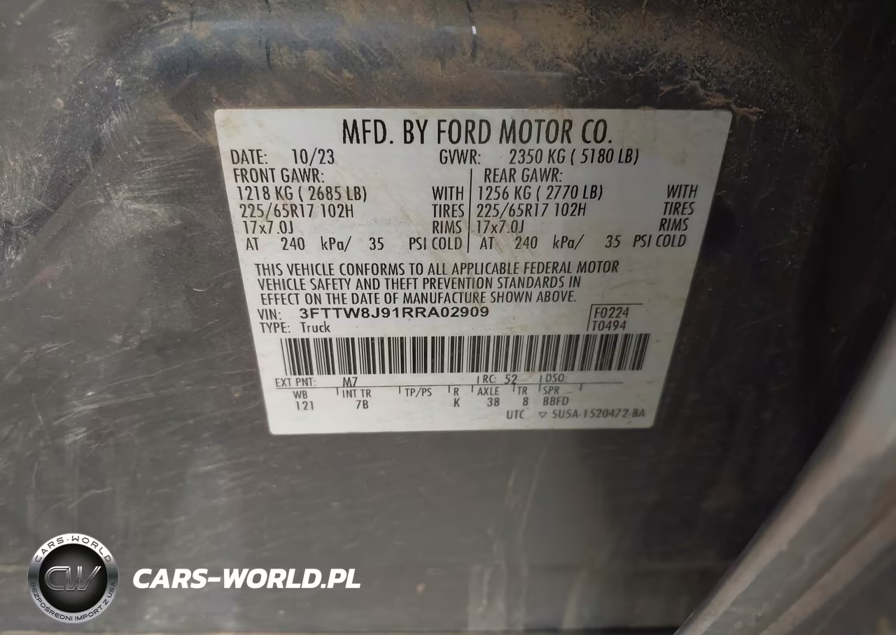 2024 Ford Maverick Xlt VIN:3FTTW8J91RRA02909 - 9