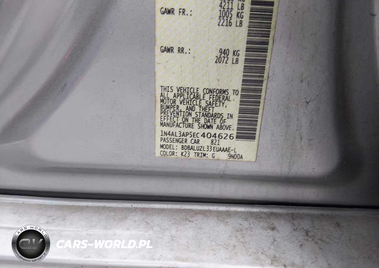 2014 Nissan Altima 2.5 Sv VIN:1N4AL3AP5EC404626 - 9