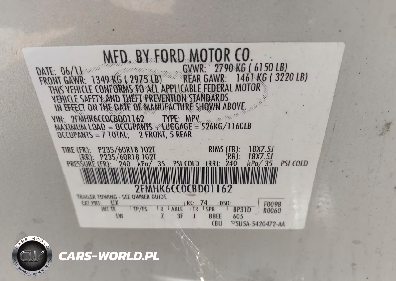 2012 Ford Flex Sel VIN:2FMHK6CC0CBD01162 - 9