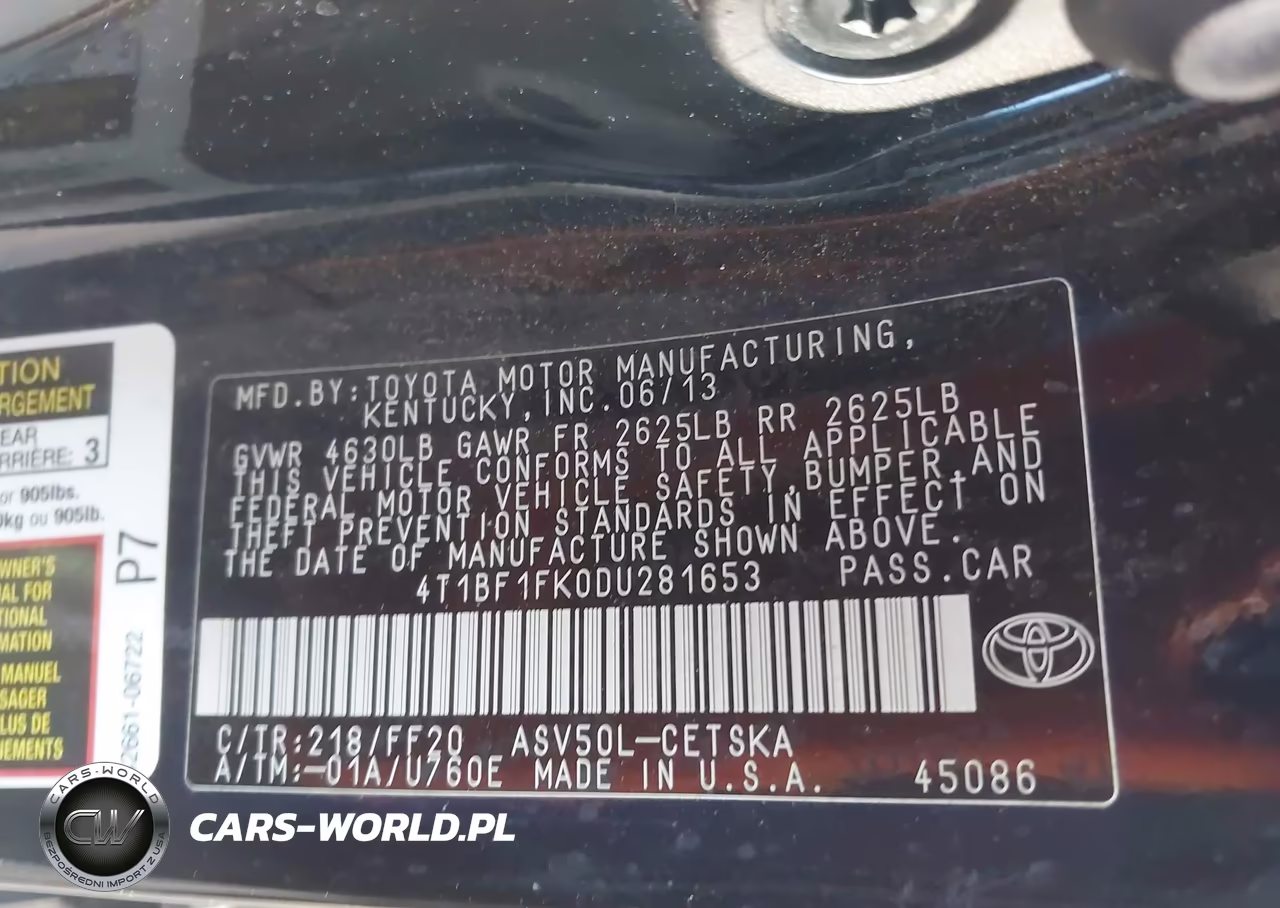2013 Toyota Camry L-Se-Le-Xle VIN:4T1BF1FK0DU281653 - 9
