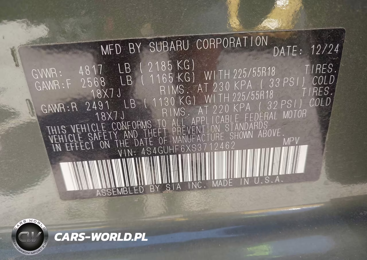 2025 Subaru Crosstrek Sport VIN:4S4GUHF6XS3712462 - 9