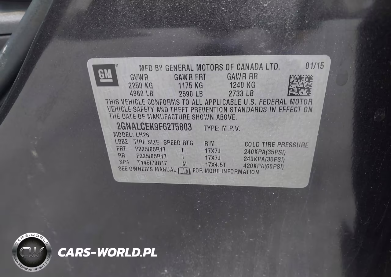 2015 Chevrolet Equinox 2Lt VIN:2GNALCEK9F6275803 - 9