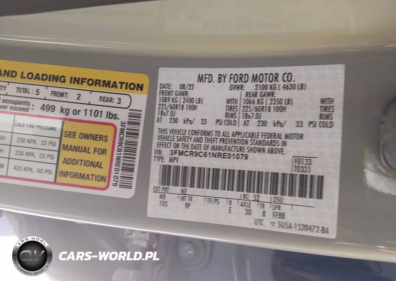 2022 Ford Bronco Sport Outer Banks VIN:3FMCR9C61NRE01079 - 9