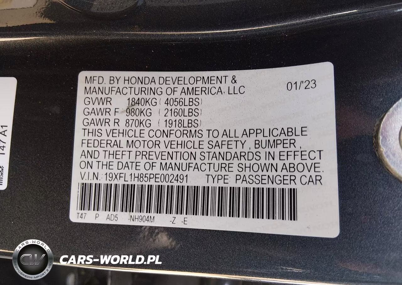 2023 Honda Civic Sport Touring VIN:19XFL1H85PE002491 - 9