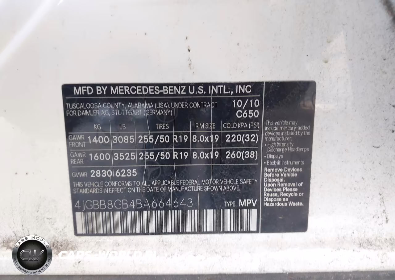 2011 Mercedes-Benz Ml 350 4Matic VIN:4JGBB8GB4BA664643 - 9
