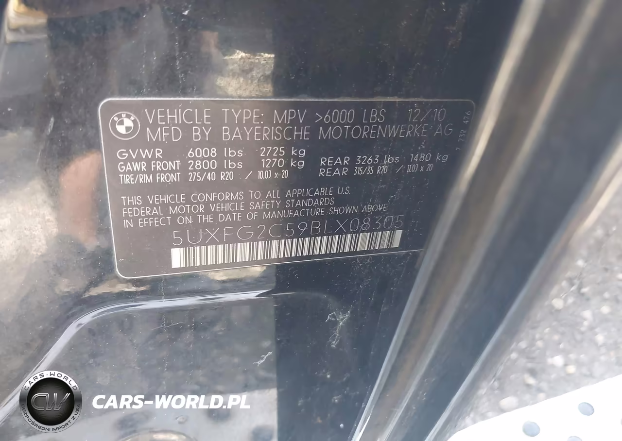 2011 BMW X6 xDrive35I VIN:5UXFG2C59BLX08305 - 9