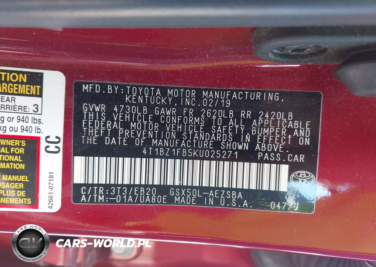 2019 Toyota Avalon Touring VIN:4T1BZ1FB5KU025271 - 9