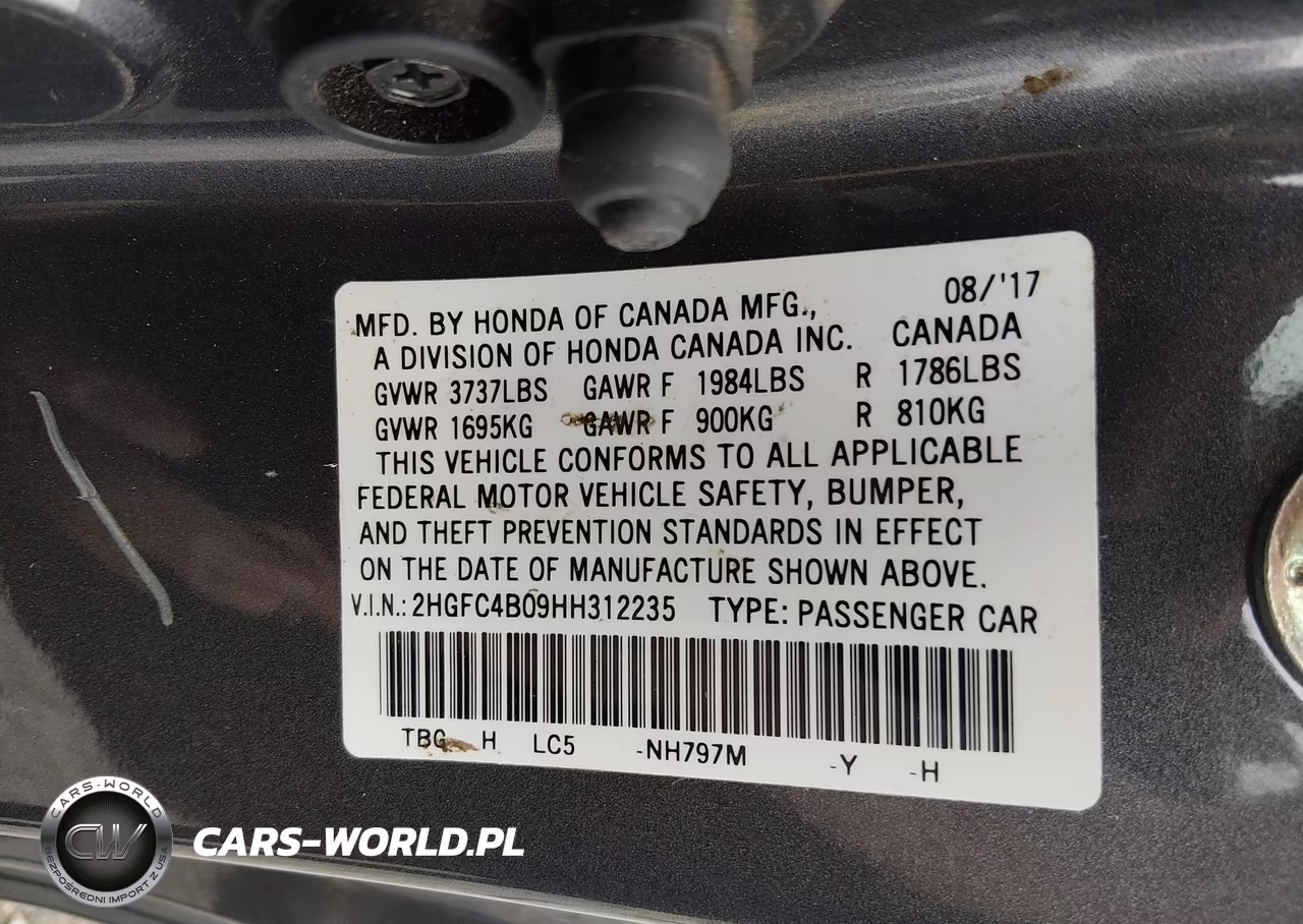 2017 Honda Civic Lx-P VIN:2HGFC4B09HH312235 - 9