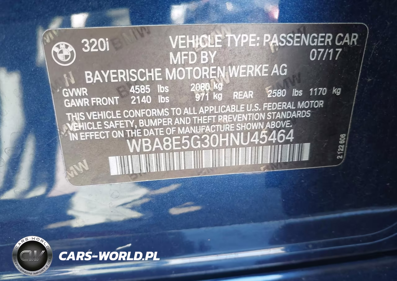 2017 BMW 320I xDrive VIN:WBA8E5G30HNU45464 - 9