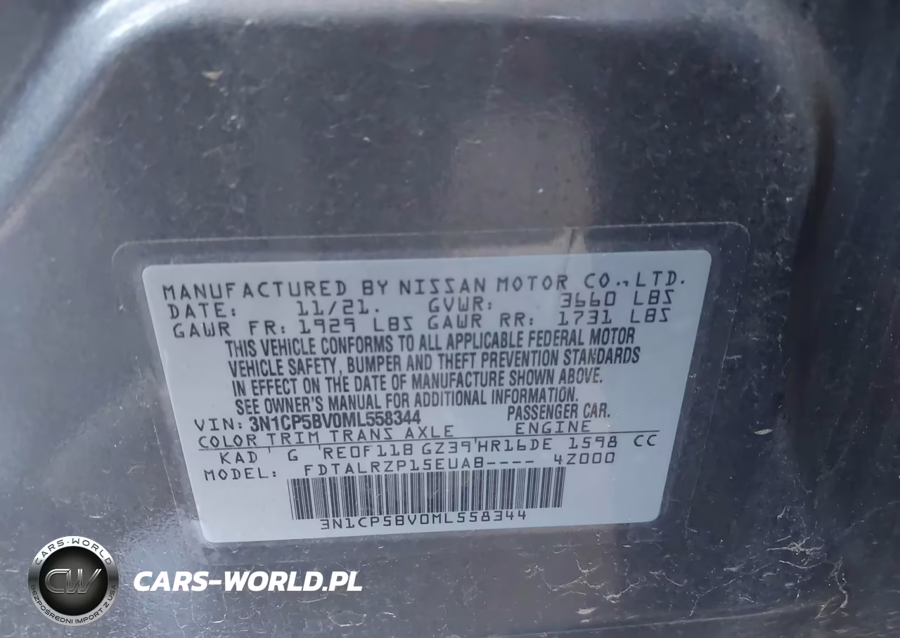 2021 Nissan Kicks S Xtronic Cvt VIN:3N1CP5BV0ML558344 - 9