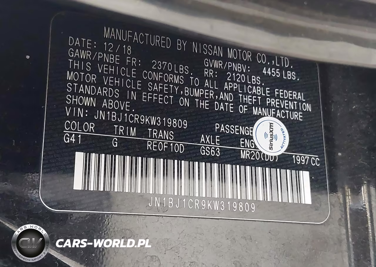 2019 Nissan Rogue Sport S VIN:JN1BJ1CR9KW319809 - 9
