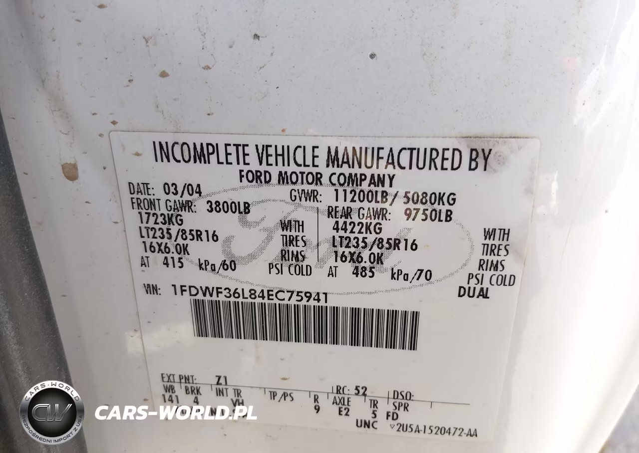 2004 Ford F-350 Xl-Xlt VIN:1FDWF36L84EC75941 - 8