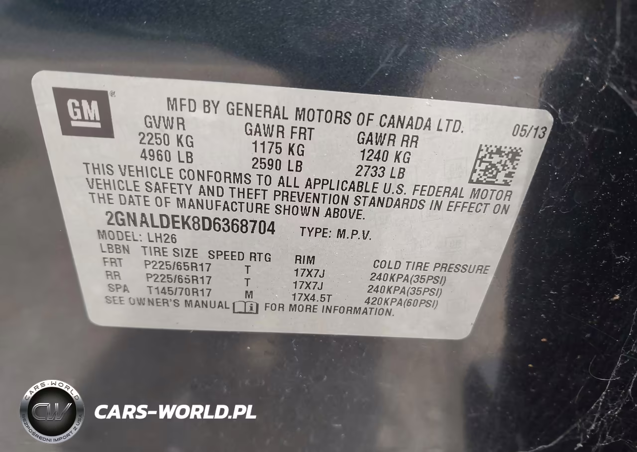 2013 Chevrolet Equinox 1Lt VIN:2GNALDEK8D6368704 - 9