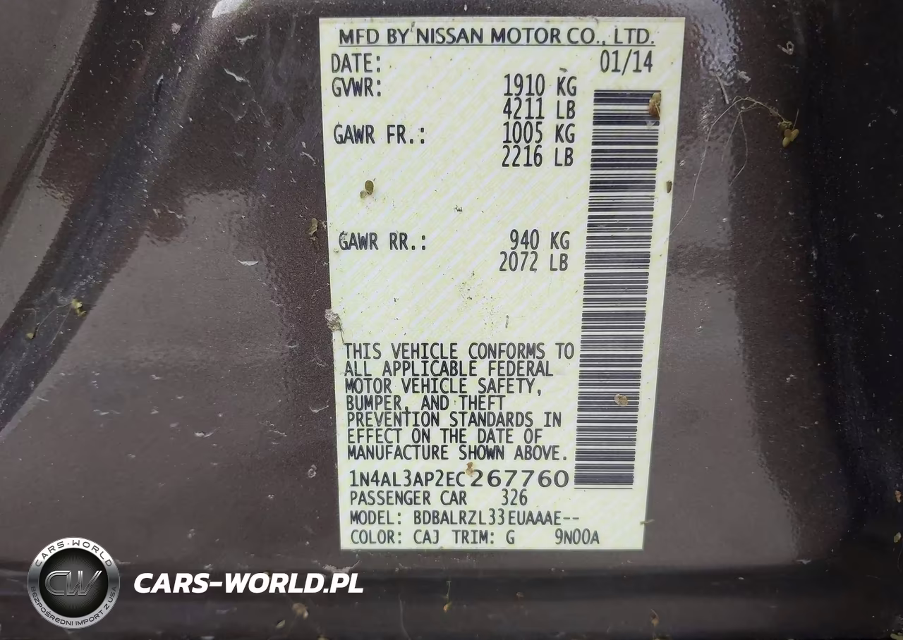 2014 Nissan Altima 2.5 S VIN:1N4AL3AP2EC267760 - 9