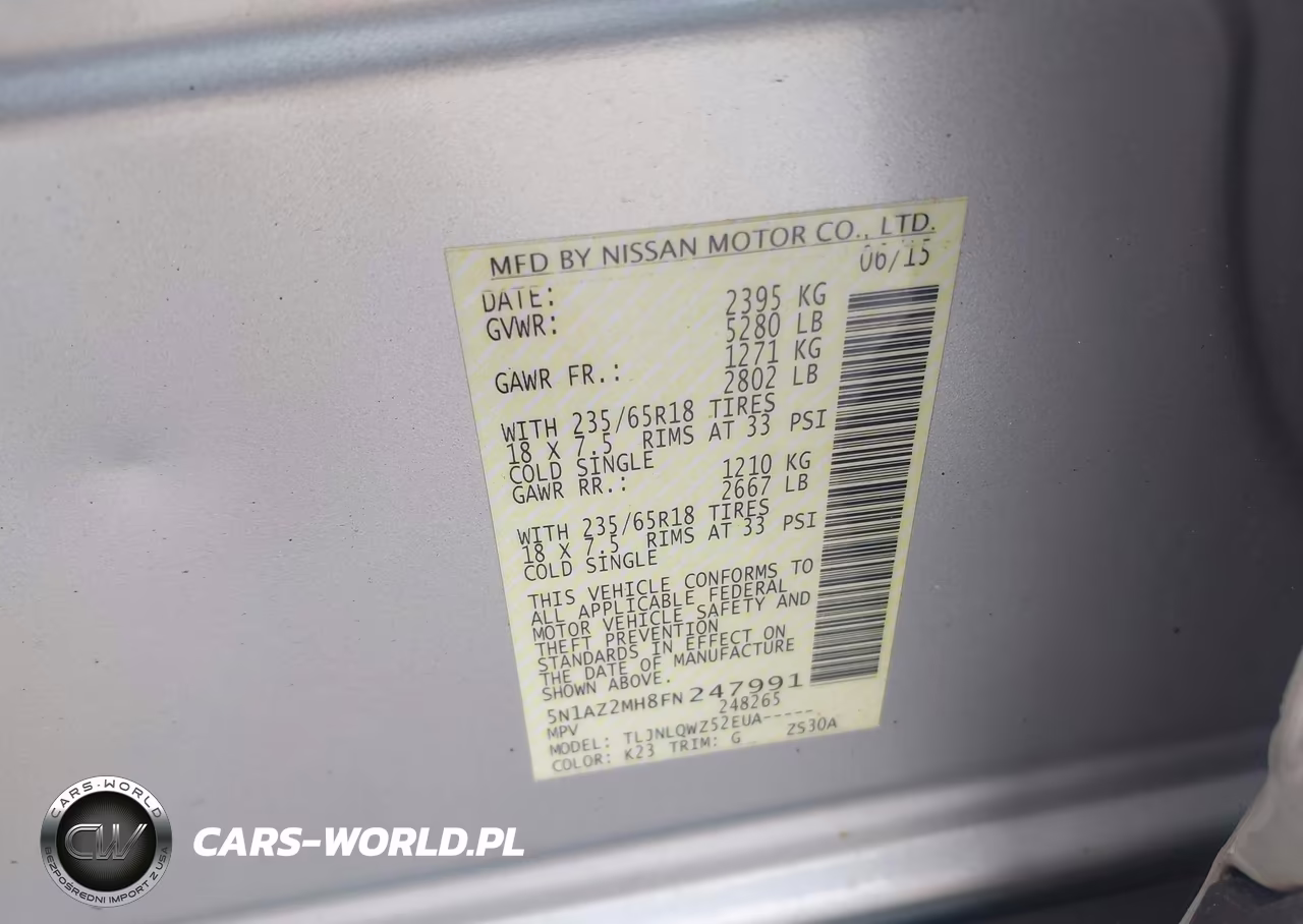 2015 Nissan Murano Sv VIN:5N1AZ2MH8FN247991 - 9