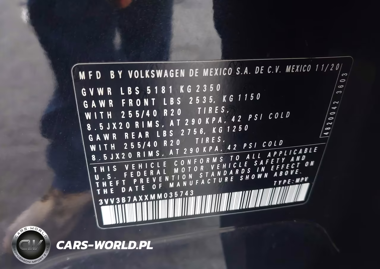 2021 Volkswagen Tiguan 2.0T Se-2.0T Se R-Line Black-2.0T Sel VIN:3VV3B7AXXMM035743 - 9
