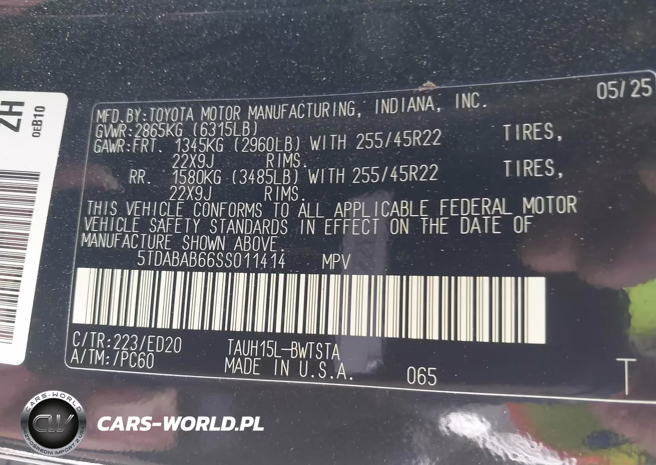 2025 Lexus Tx 500H F Sport Premium VIN:5TDABAB66SS011414 - 9