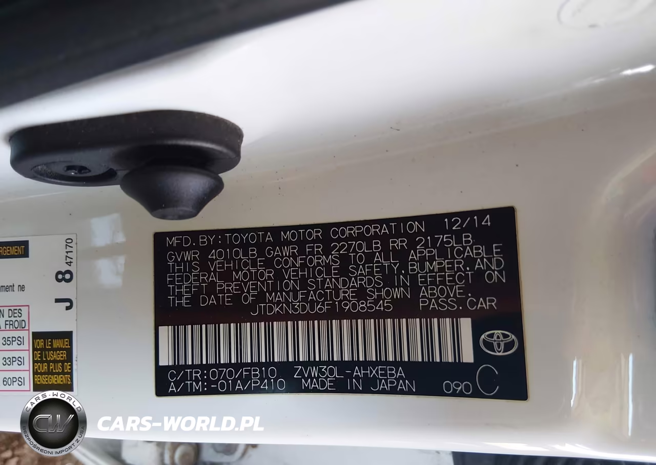 2015 Toyota Prius Three VIN:JTDKN3DU6F1908545 - 9