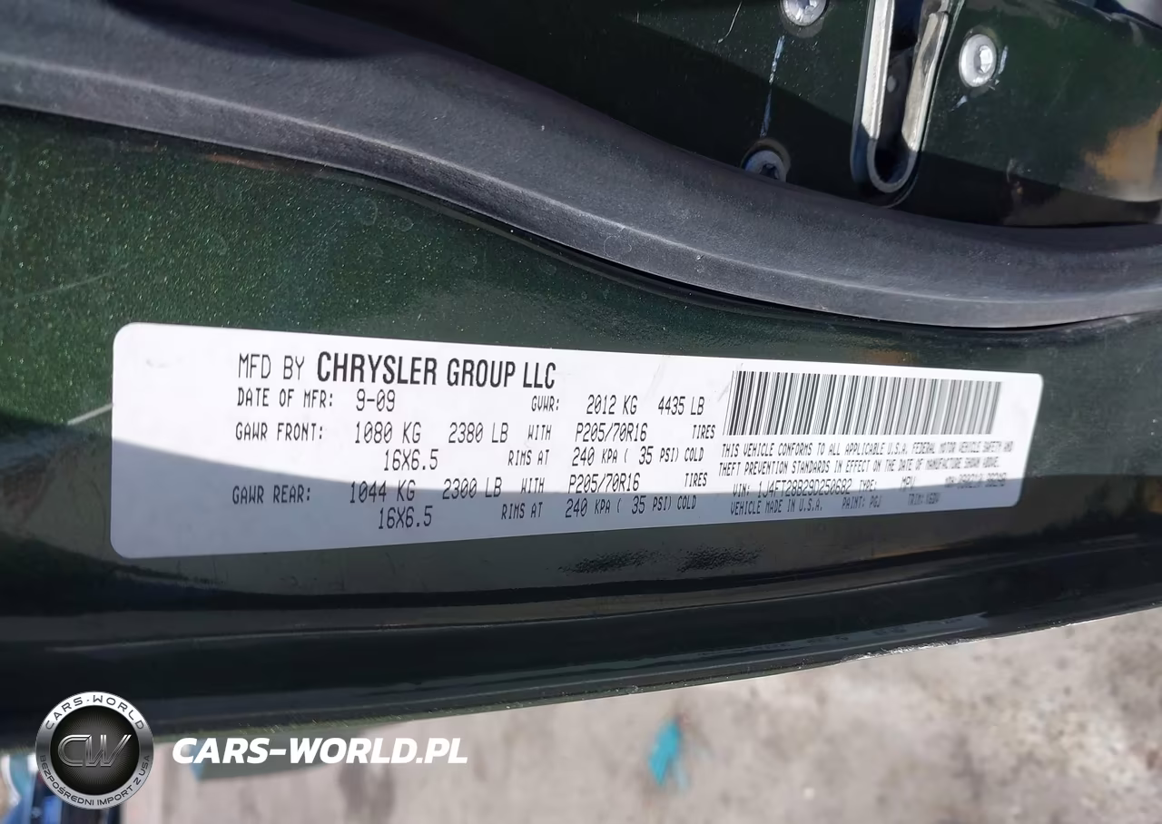 2009 Jeep Patriot Sport VIN:1J4FT28B29D250682 - 9