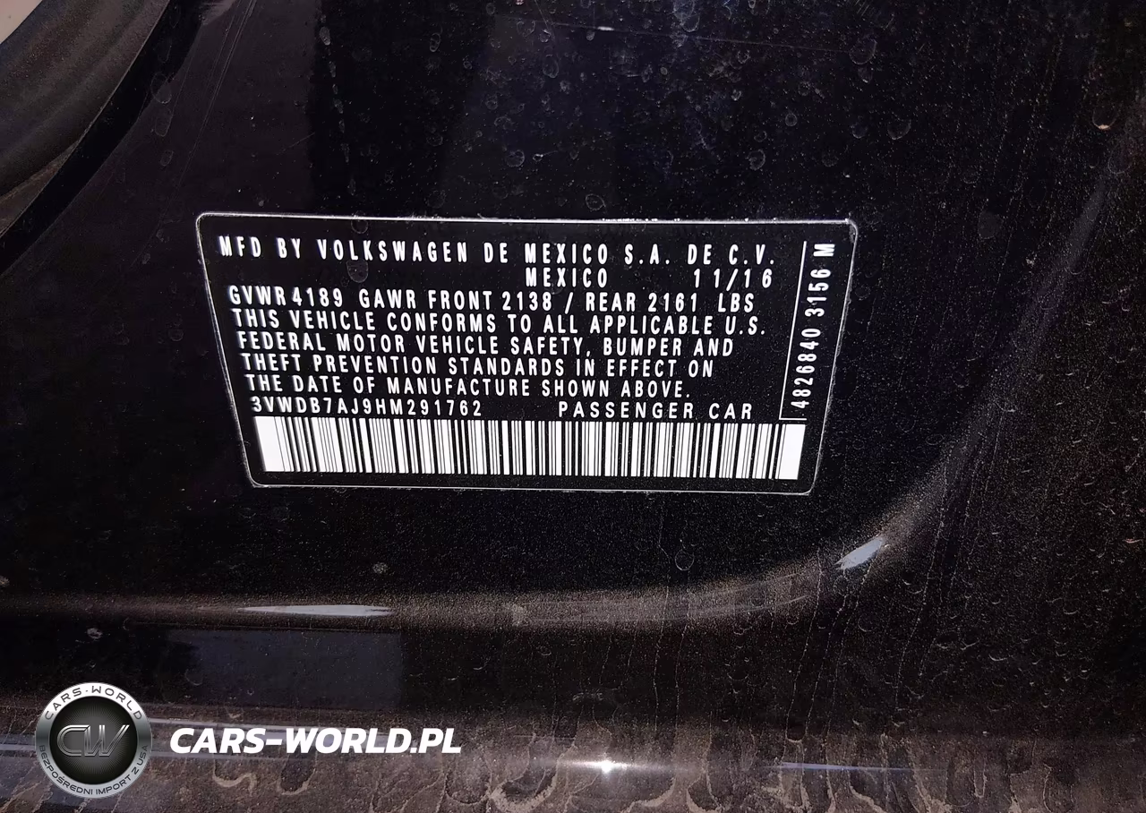 2017 Volkswagen Jetta 1.4T Se VIN:3VWDB7AJ9HM291762 - 9