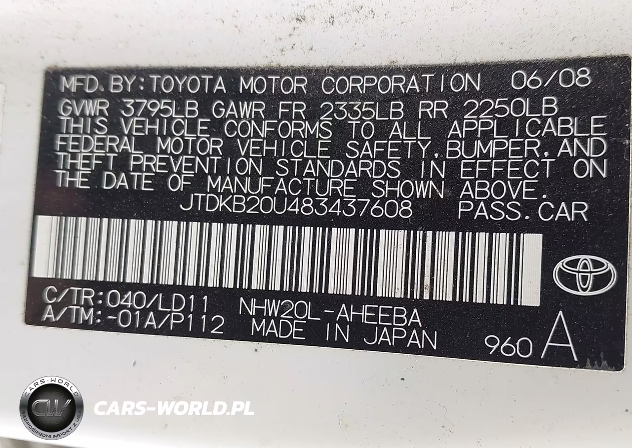 2008 Toyota Prius VIN:JTDKB20U483437608 - 9