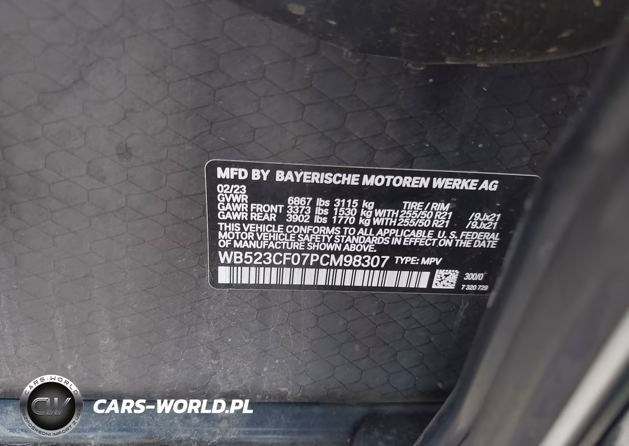 2023 BMW Ix xDrive50 VIN:WB523CF07PCM98307 - 9