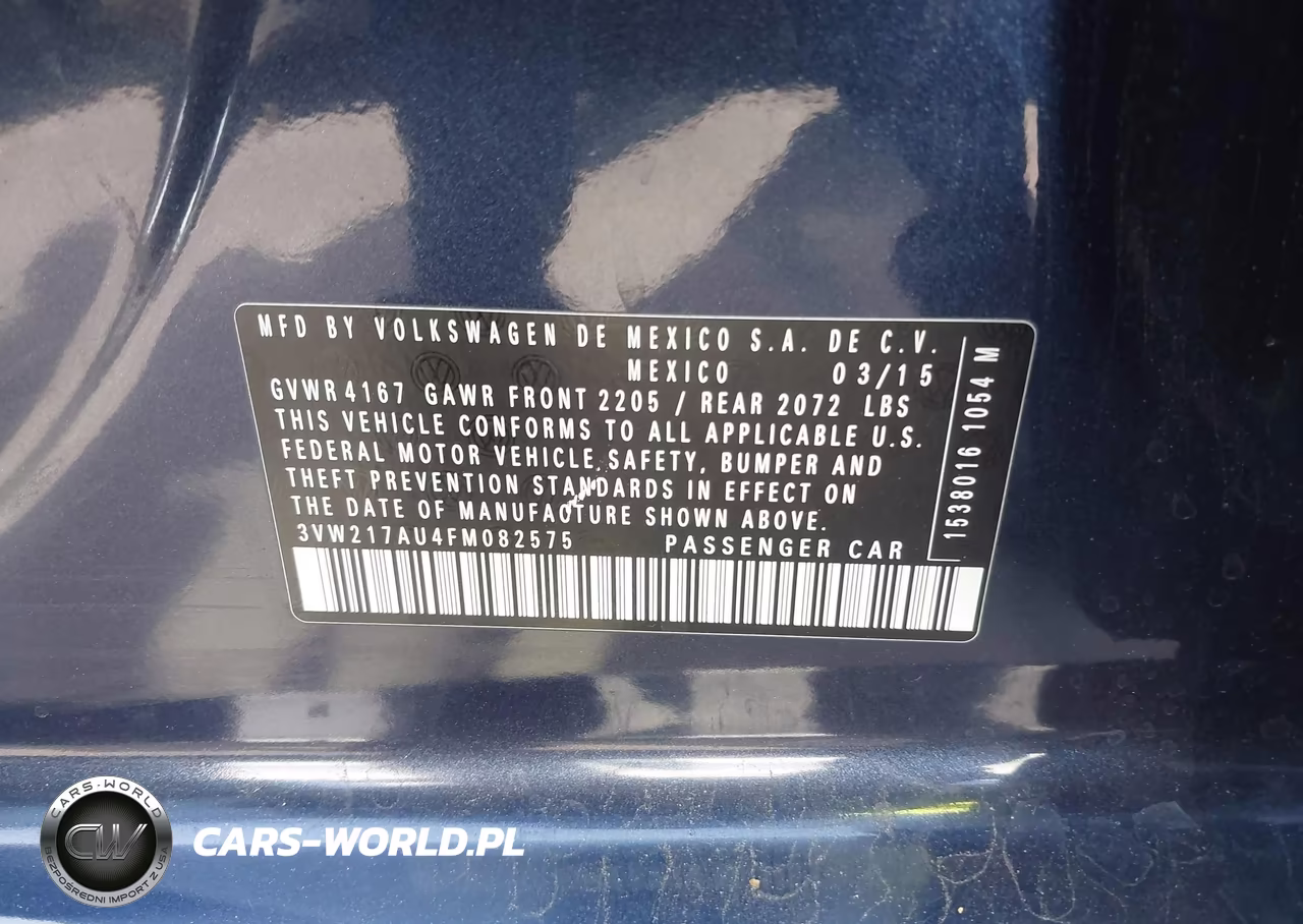2015 Volkswagen Golf Tsi S 4-Door VIN:3VW217AU4FM082575 - 9