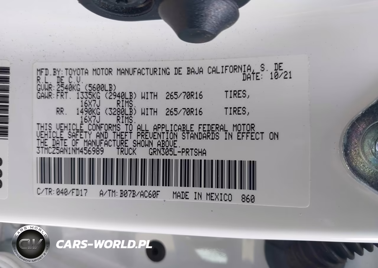 2022 Toyota Tacoma Trd Off Road VIN:3TMCZ5AN1NM456989 - 9