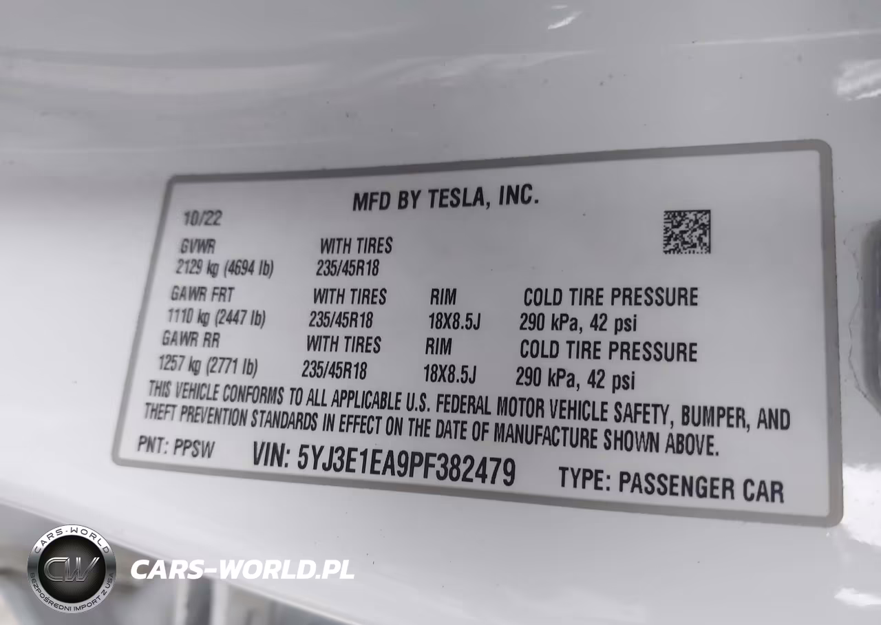 2023 Tesla Model 3 Rear-Wheel Drive VIN:5YJ3E1EA9PF382479 - 9