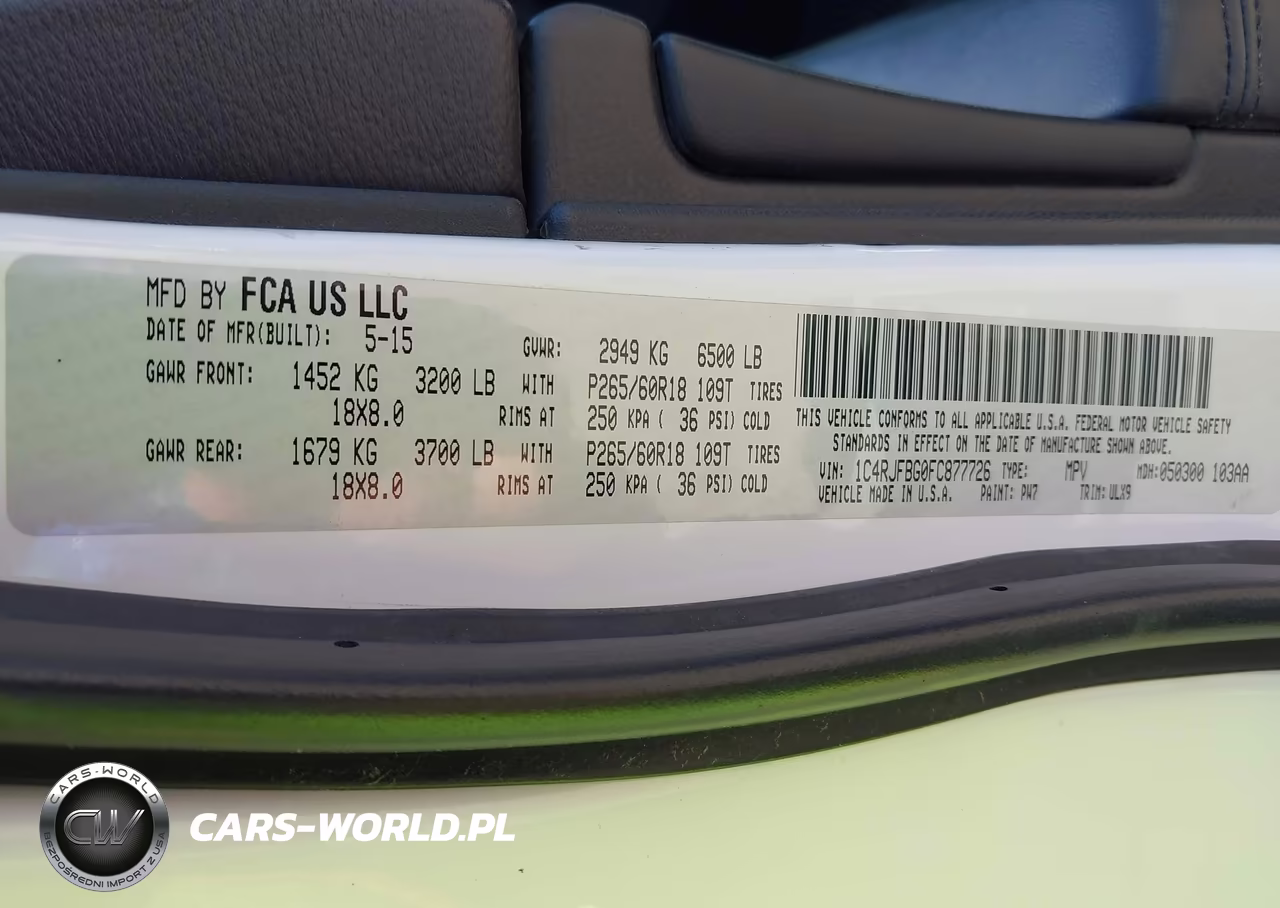 2015 Jeep Grand Cherokee Laredo VIN:1C4RJFAG0FC889182 - 9