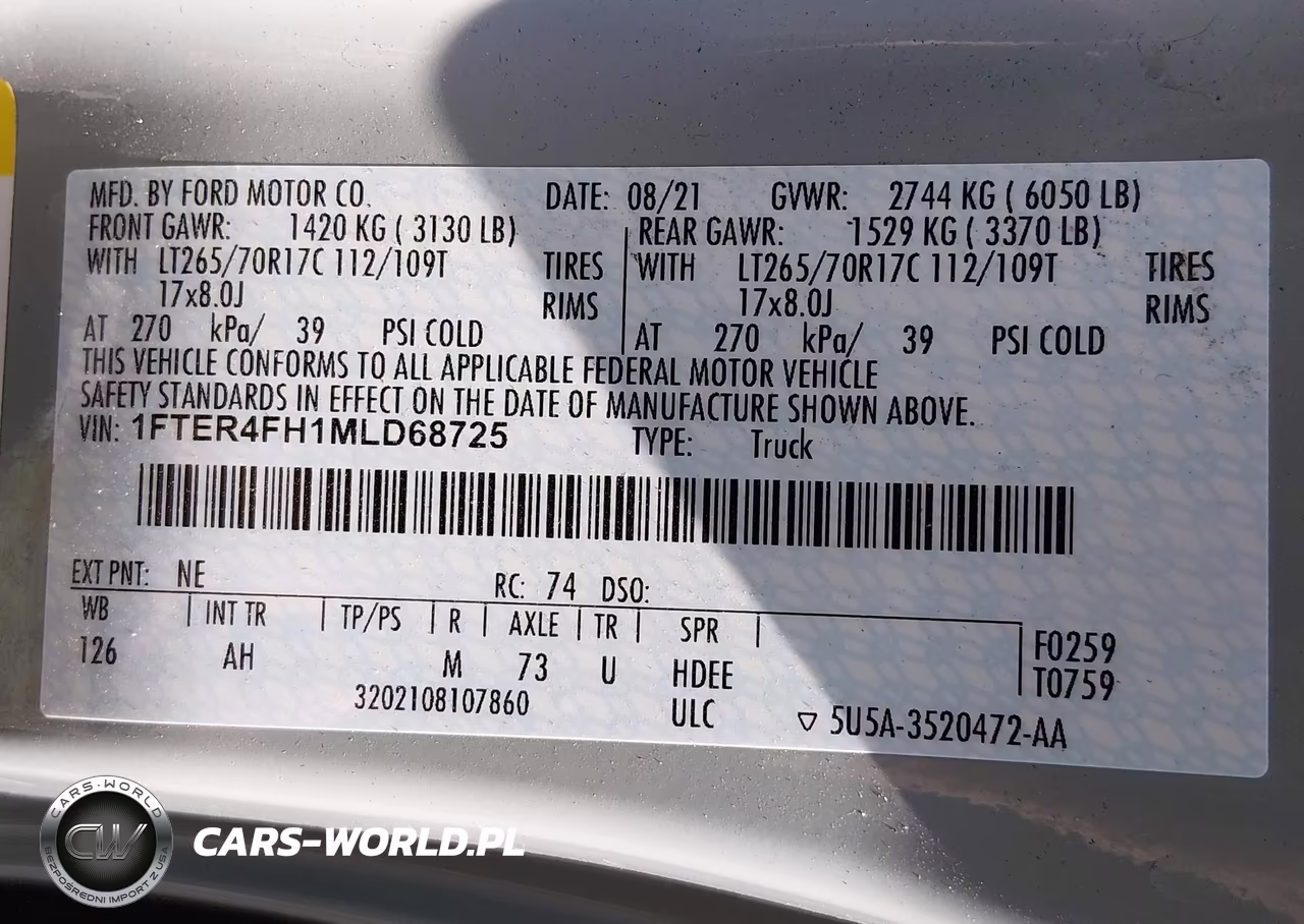 2021 Ford Ranger Xlt VIN:1FTER4FH1MLD68725 - 9