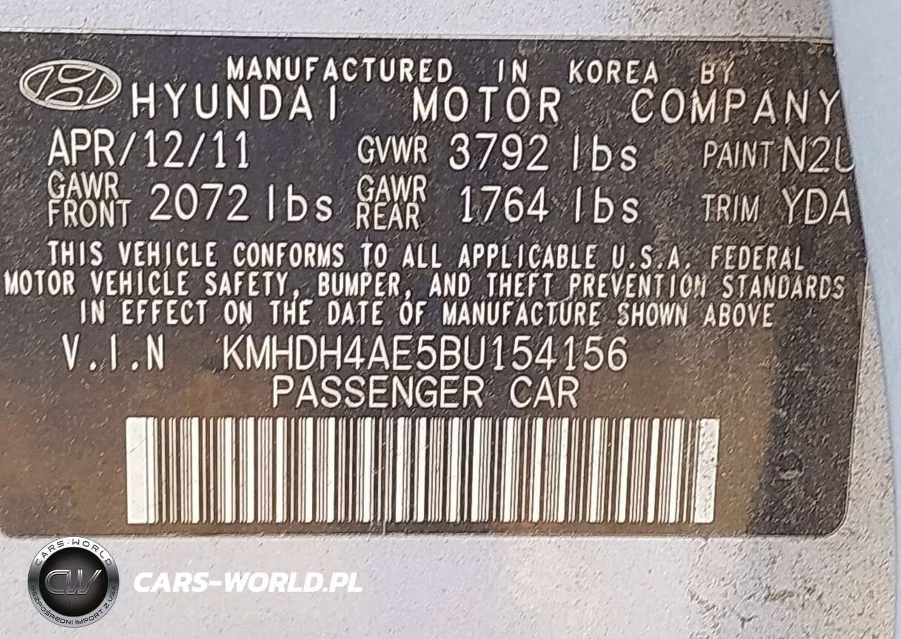 2011 Hyundai Elantra Gls (Ulsan Plant) VIN:KMHDH4AE5BU154156 - 9