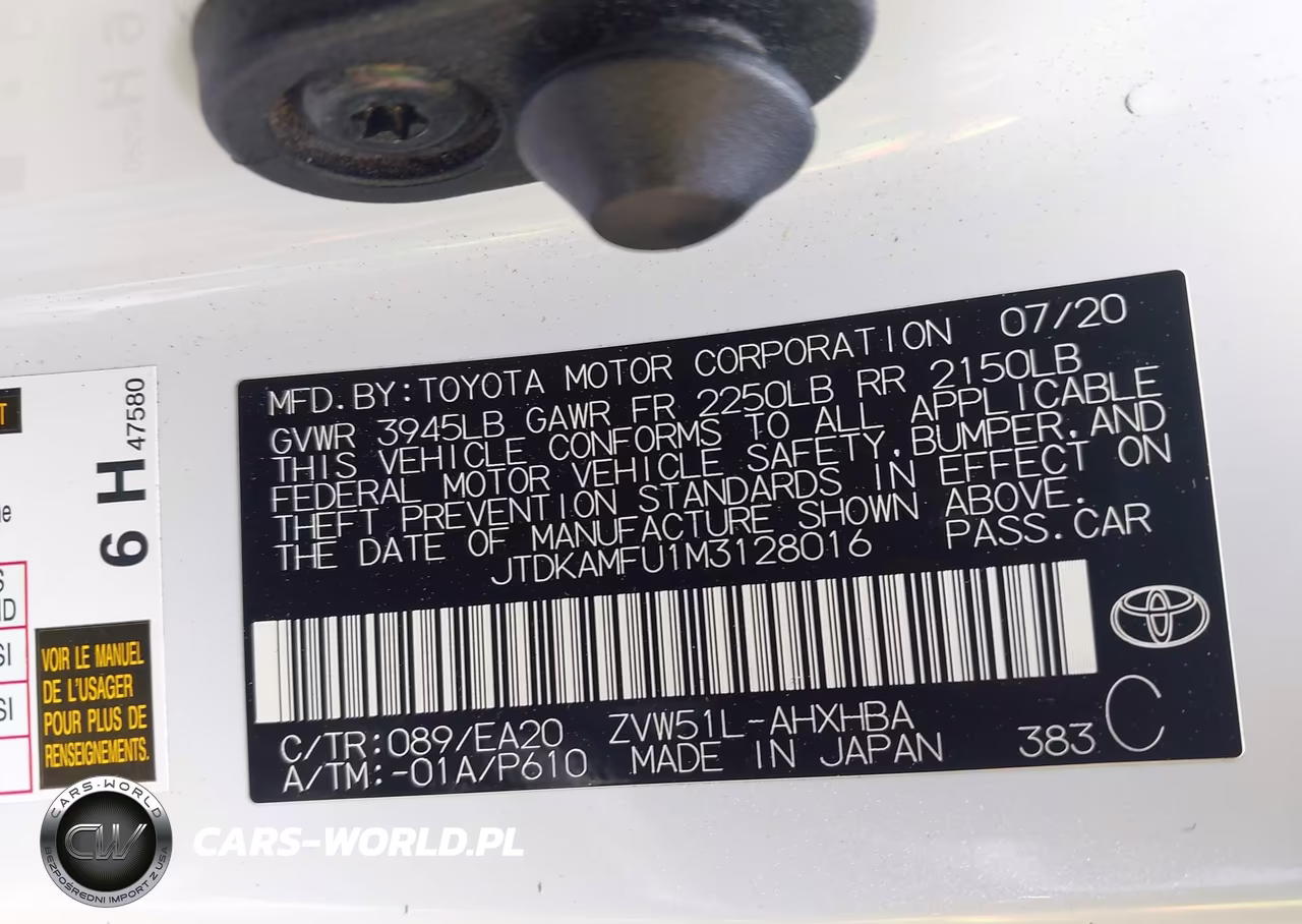 2021 Toyota Prius 2020 Edition VIN:JTDKAMFU1M3128016 - 9